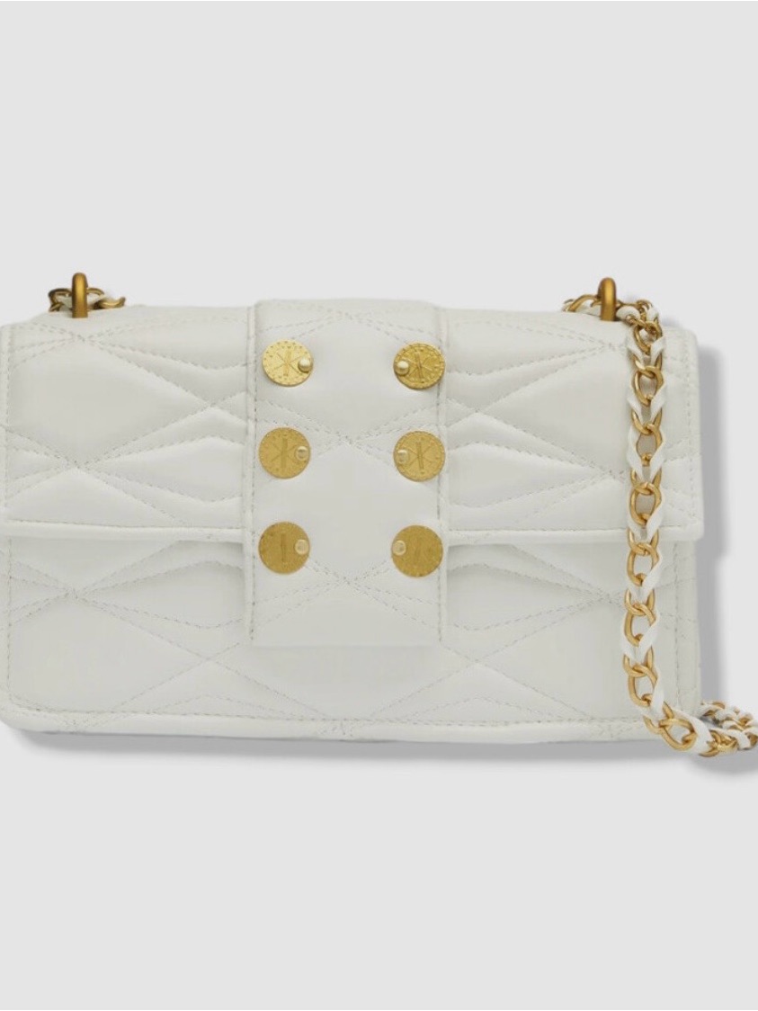 $487 Kooreloo Women White Soho Diamond Quilted Leather Shoulder Bag